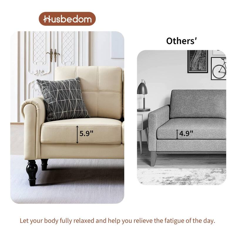 60.6 Inches Loveseat Sofa, Comfy Couches for Small Spaces