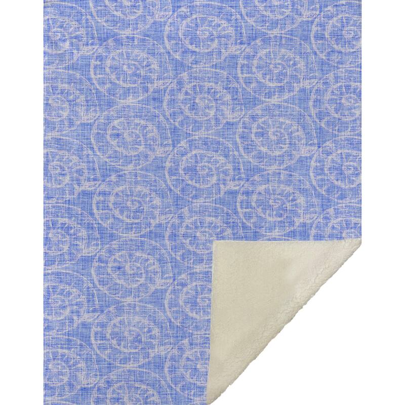 Premium Machine Washable ASB190 Seashell Sherpa Throw Blanket