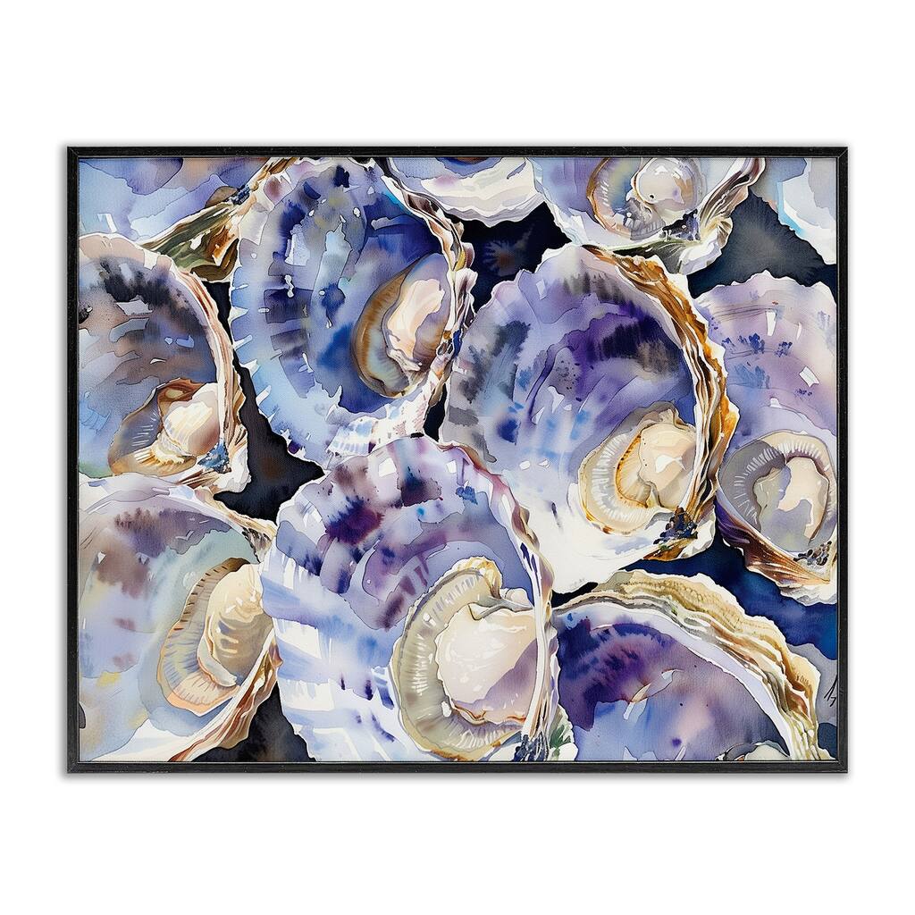 Stupell Maritime Clams & Oysters Framed Giclee Art Design By Heidi Kuntz