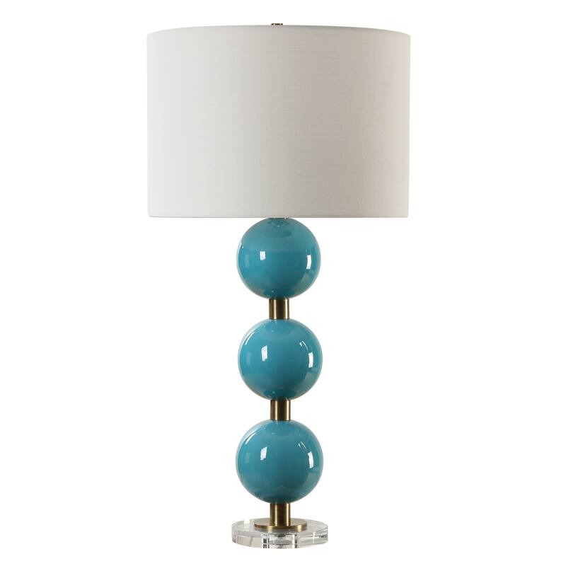 Uttermost Palawan Blue Glaze Table Lamp - 31.25" H X 17" W X 17" D