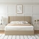 preview thumbnail 70 of 87, Modern Minimalist Upholstered Storage Bed with Lift-Up Platform Beige - Full