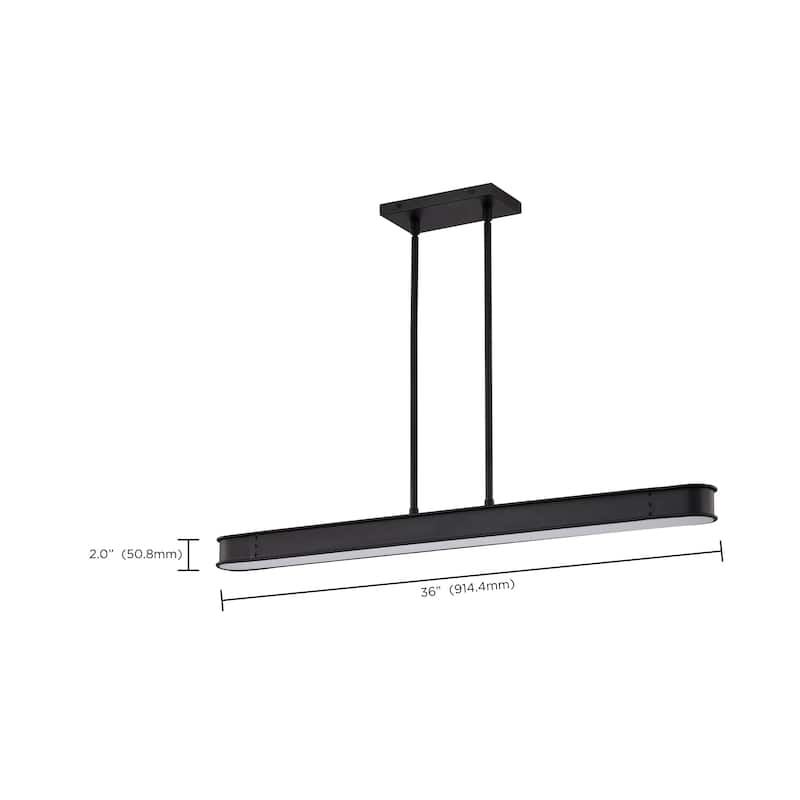 Longford 36 Inch LED Island Pendant Textured Black Acrylic Lens - Textured Black