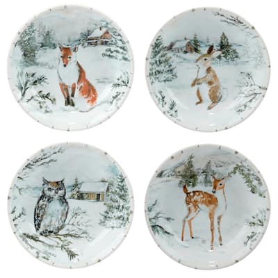 Certified International Winter Frost 9.25" Ice Cream/Dessert Bowls, Set of 4 - 9.25" Diameter x 2"