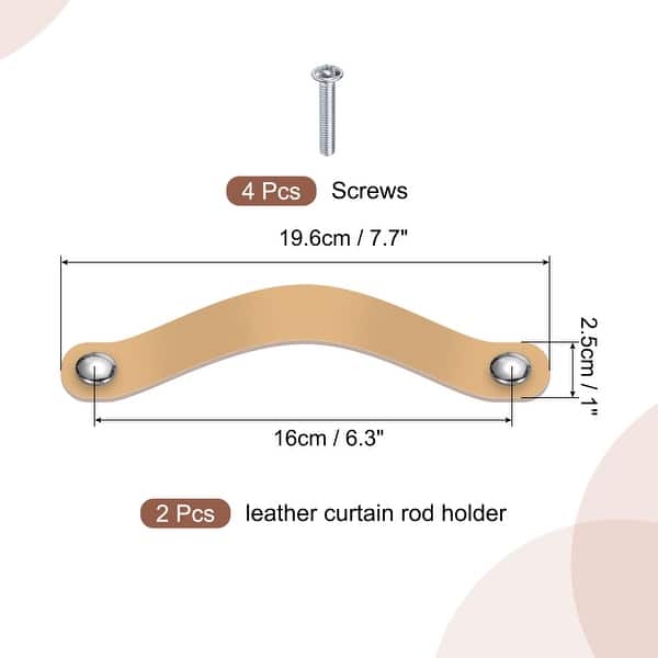 dimension image slide 10 of 12, Leather Drawer Pull for Kitchen Bedroom Dresser Cupboard