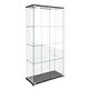 preview thumbnail 5 of 7, Modern Glass Display Cabinet with LED lights, Quick-assembly Antique Cabinet, Tempered Glass Bookshelf