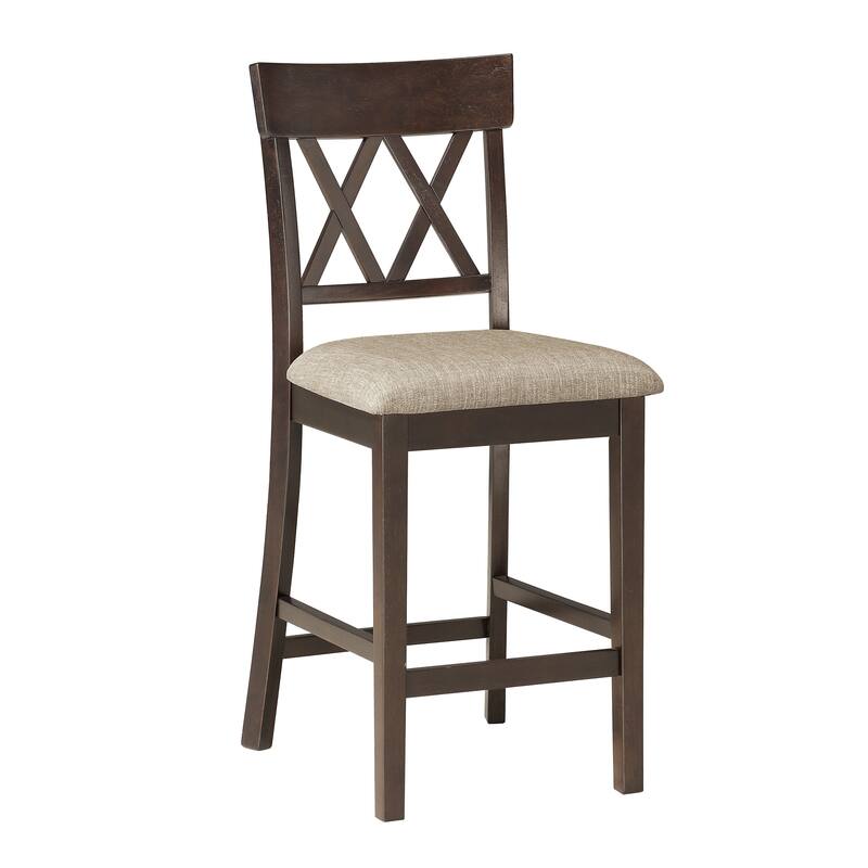 Contemporary Double XBack Counter Height Chairs with Wood Frame and