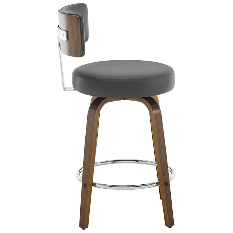 Upholstered Wood Swivel Bar/ Counter Stools, Set of 3