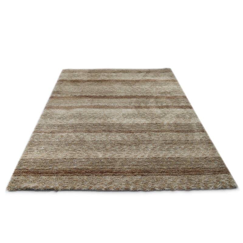 Addison Sanibel Striped Grey Shag Area Rug
