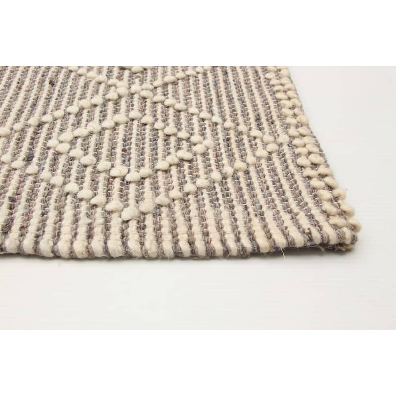 ECARPETGALLERY Braid weave Sienna Taupe Wool Rug - 6'1 x 8'11