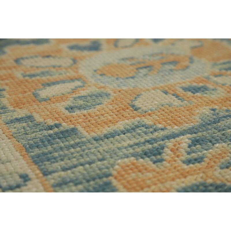 Hand Knotted Oriental 100% Wool Carpet Transitional All-Over Oranges & Rust Oushak Area Rug - 14' 0'' X 10' 5''