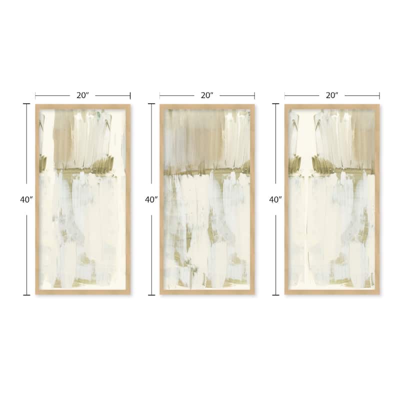 "Ivory Drift" Set of Three Framed Textured Wall Art - Multi-Color