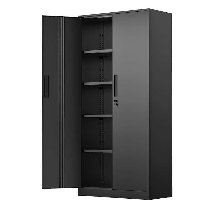 36 inch - 71 inch Tall File Cabinet Metal Storage Cabinet with Lockable Doors and Adjustable Shelves for Office, Home, Pantry