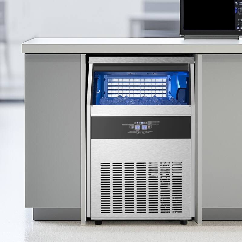 200LBS/Day Freestanding Ice Maker with 108 Ice Trays and 66LBS Storage Bin Digital Control Panel - 23.2 x 23 x 34.4 in