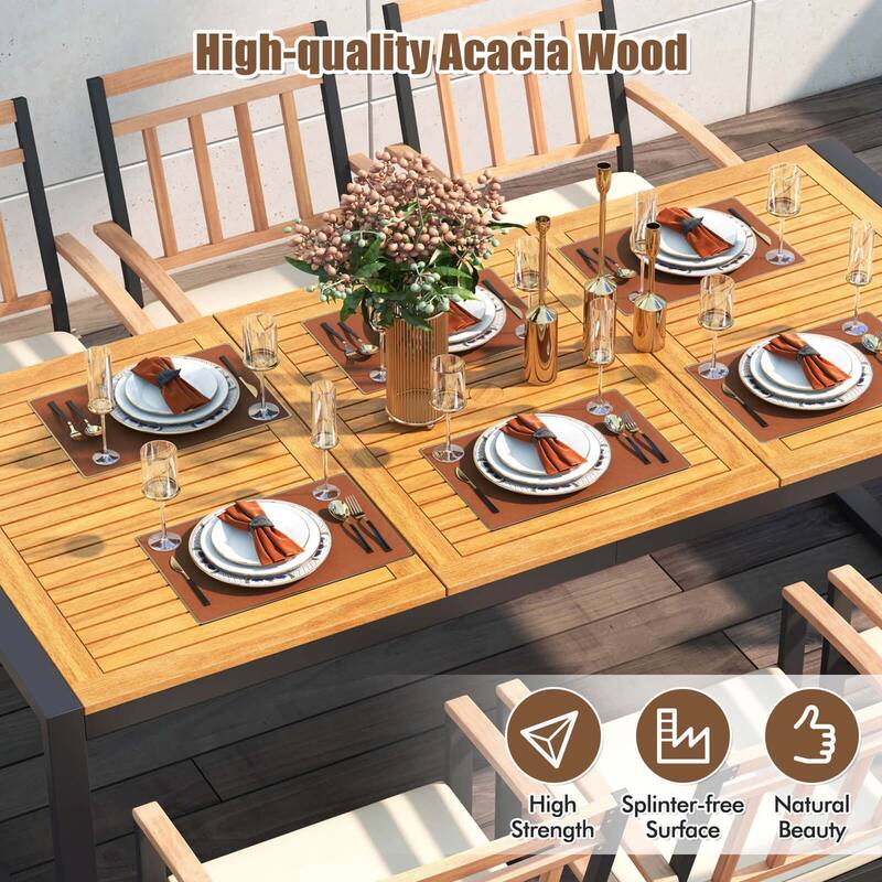Costway 9 Pieces Patio Dining Set with Soft Cushions and 1.9" Umbrella - See Details