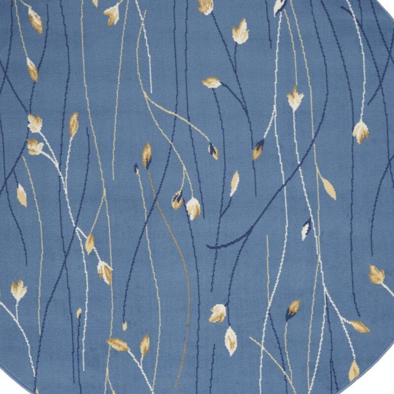 Loheb Power Loomed Geometric Floral Low Pile Area Rug By HomeRoots - 48' X '48' X '0.25