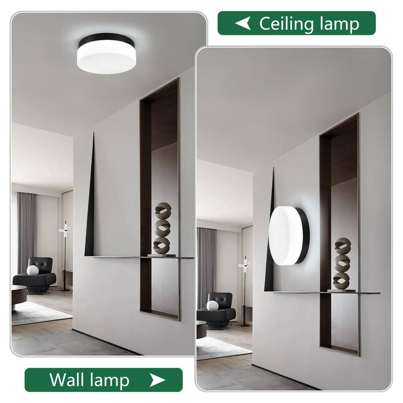 LED Flush Mount Ceiling Light Fixture, Modern Ceiling Lamp 24W 12 Inch Closet Round Surface for Bathroom Laundry Bedroom