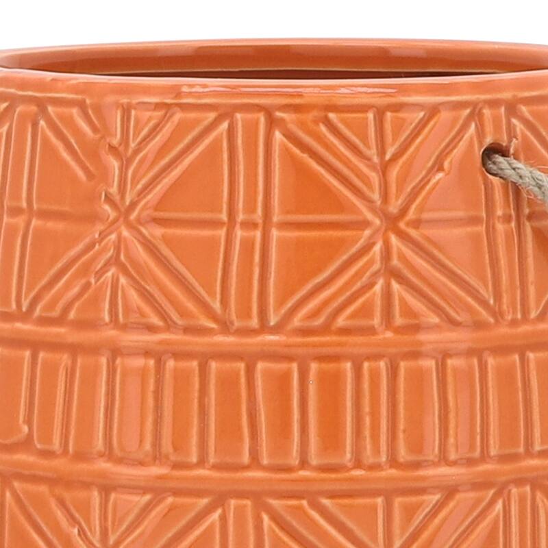 Sagebrook Home Neutral Textured Ceramic Hanging Planter