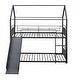 preview thumbnail 8 of 24, House Twin over Twin Metal Bunk Bed with Slide and Ladders, Black