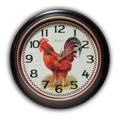 Curata Rotterdam Rooster Dial Quartz Wall Clock with Silent Movement