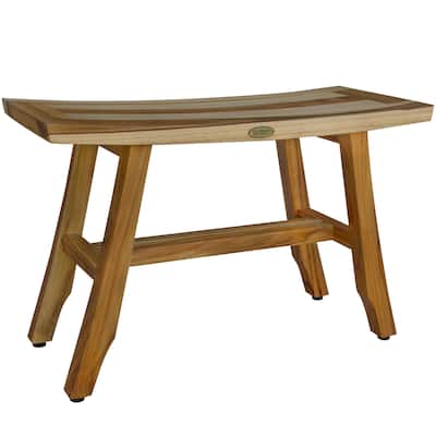 EcoDecors Satori 28-Inch, Teak Shower Bench, Wooden Bench, Teak Shower Stool, Bathroom Bench, Shower Seats for Adults