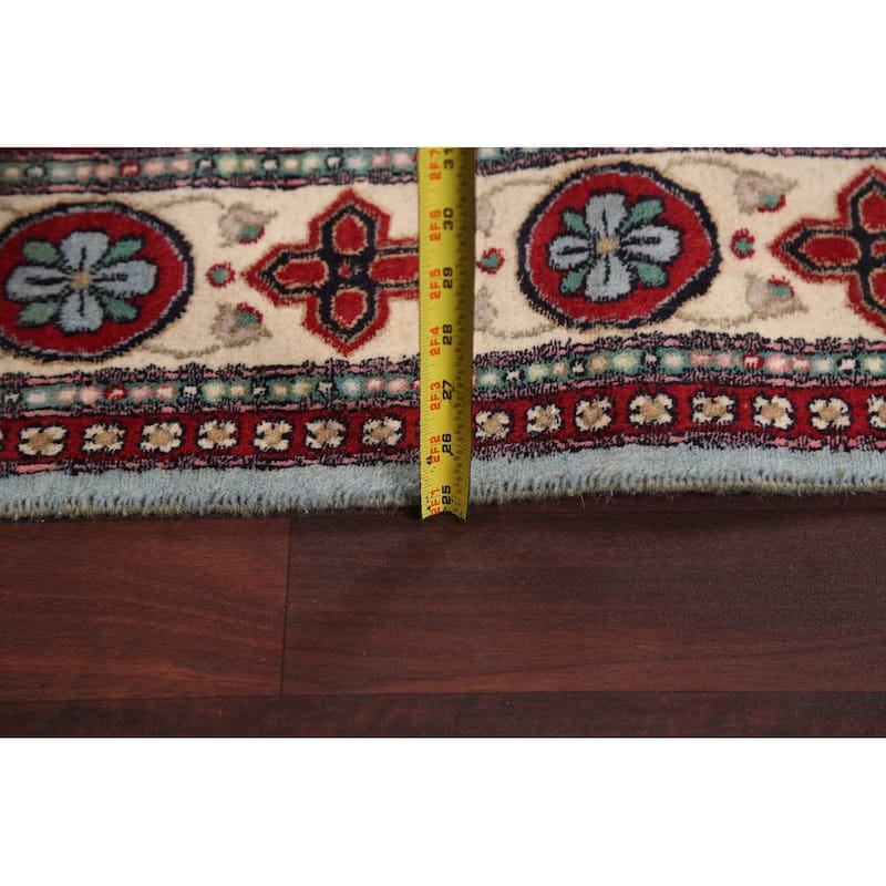 Vegetable Dye Geometric Aubusson Oriental Wool Area Rug Hand-knotted - 4'7" x 7'1"