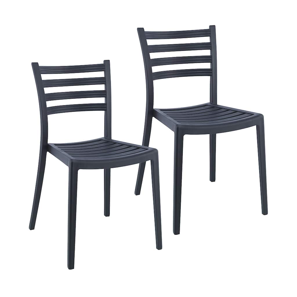 Porthos Home Faro Dining Chairs Set Of 2, PP Plastic, Stackable Design
