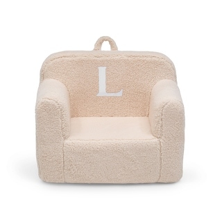 Personalized Monogram Cozee Sherpa Chair - Customize with Letter L - Foam Kids Chair for Ages 18 Months and Up