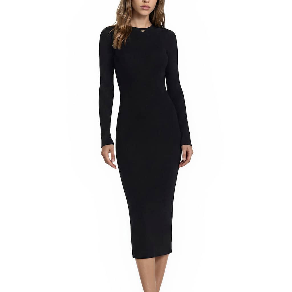 Prada Long-sleeved Ribbed Dress