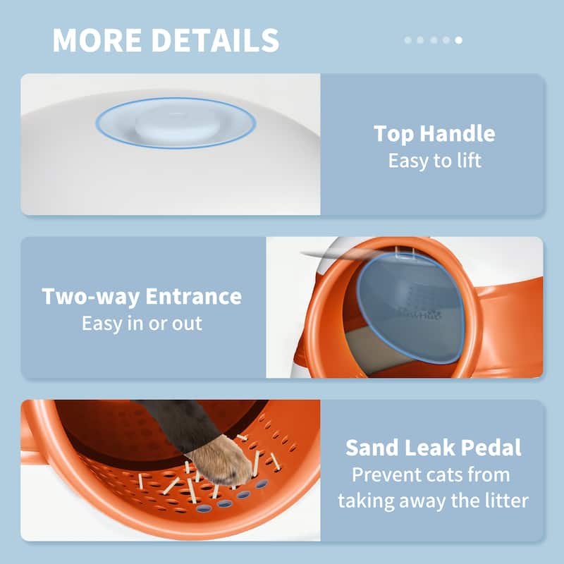 PawHut Cat Litter Box with Lid