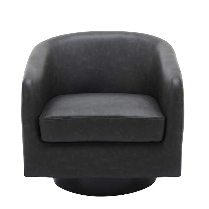 Round Barrel Armchair 360-Degree Swivel Accent Chairs