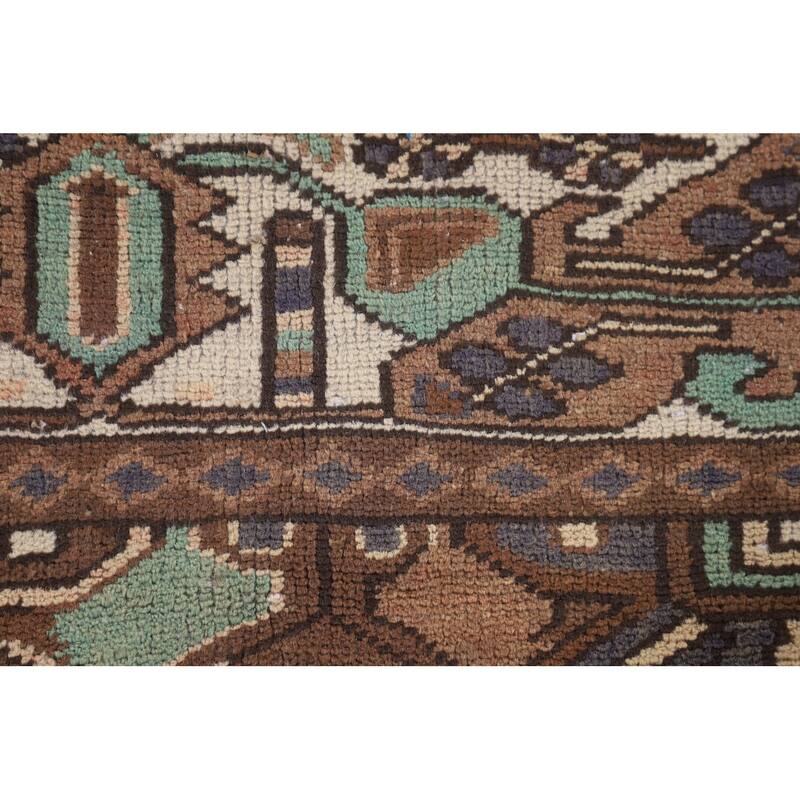 Geometric Bakhtiari Persian Vintage Area Rug Hand-Knotted Wool Carpet - 6'10"x 10'3"