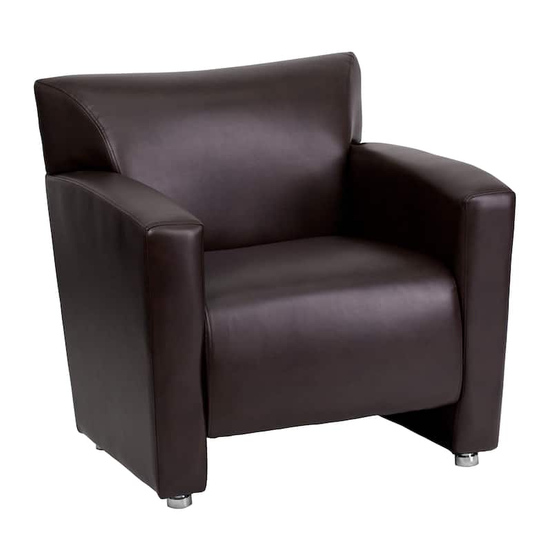 LeatherSoft Chair with Extended Panel Arms - 31.25"W x 30"D x 31.25"H