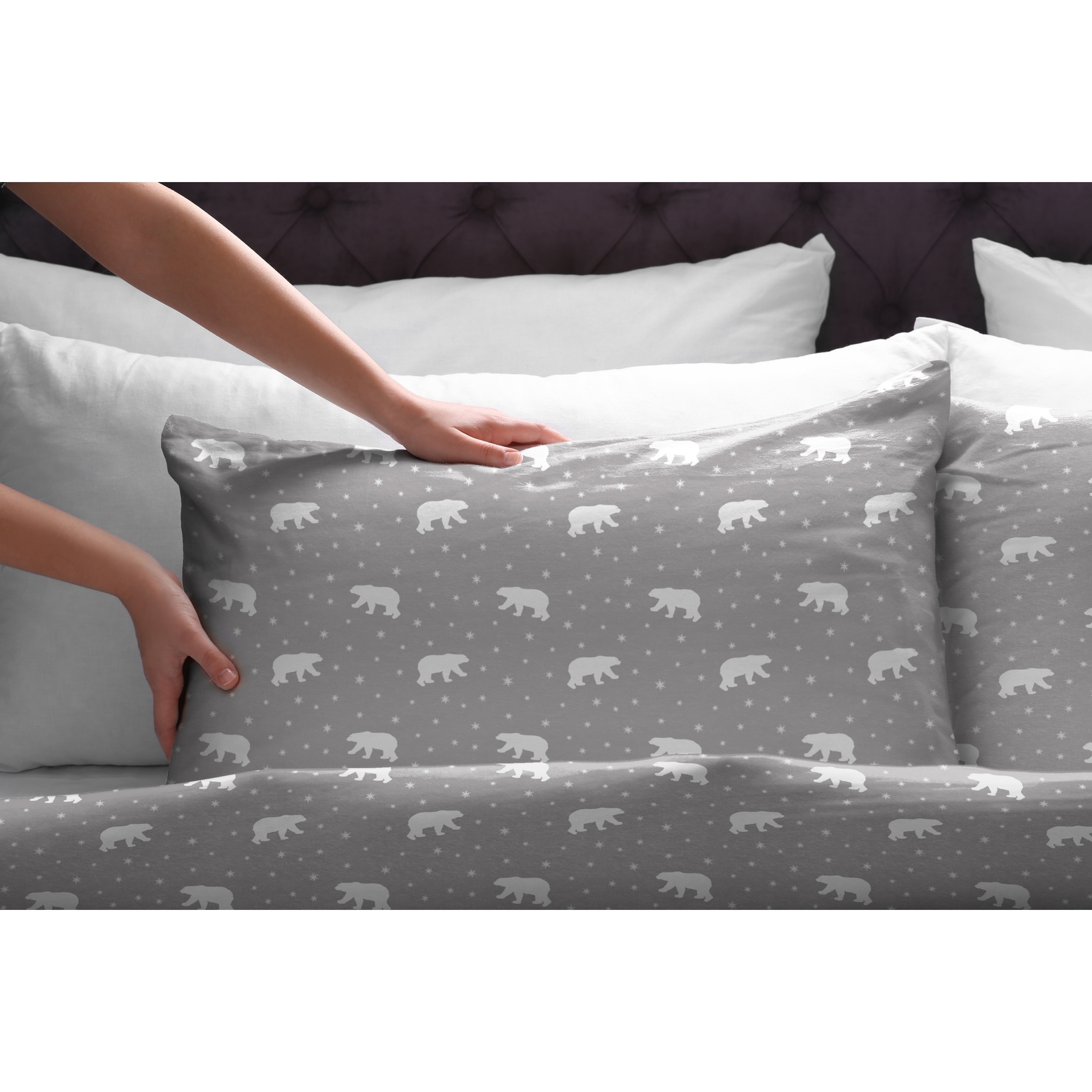 Pointehaven 175 GSM Cotton Flannel Bed Sheet Set with - Picture 32 of 50