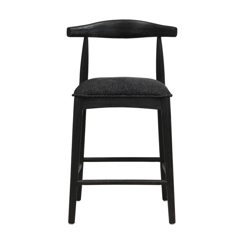 Fabric Bar Stools Set of 2 with Upholstered Seats and Footrest