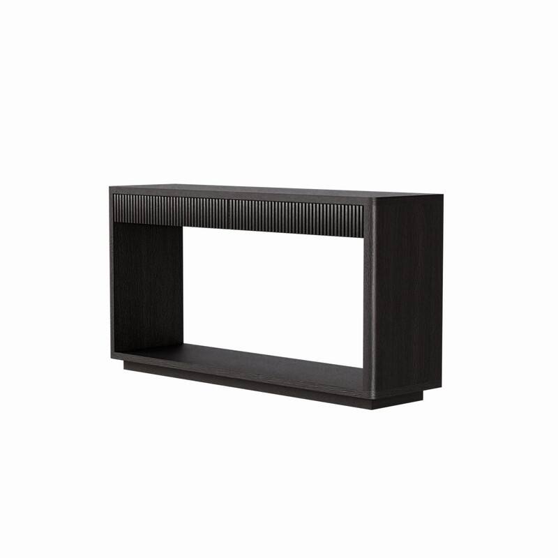 Modern 60-Inch Fluted Console Table with 2 Drawers for Living Room and Hallway Furniture Storage