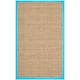 SAFAVIEH Natural Fiber Marina Basketweave Seagrass Rug - 2'3" x 4' - Natural/Turquoise