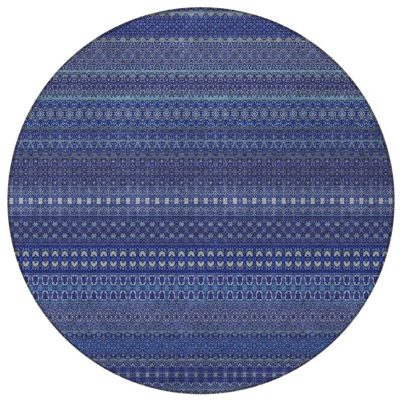 Rana Stripe Weather Resistant Blended Style Runner Outdoor Rug