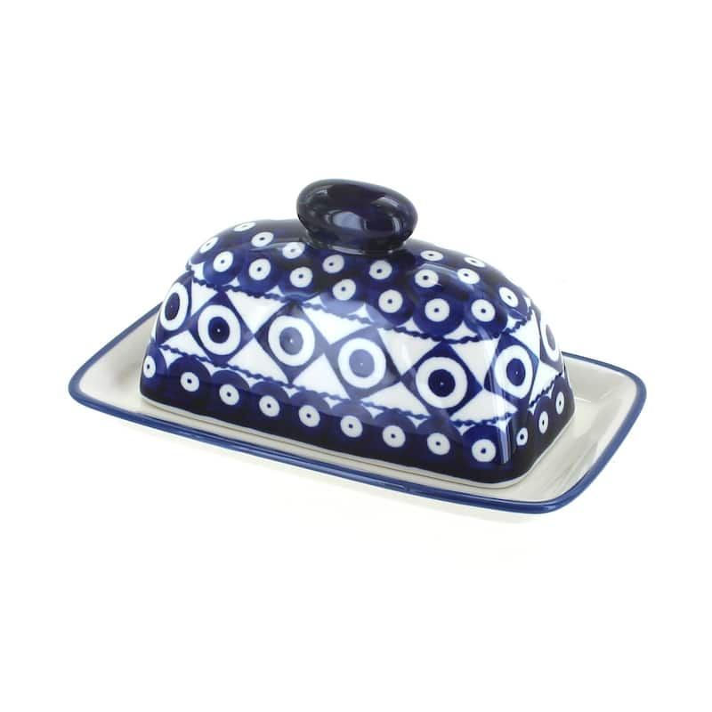 Blue Rose Polish Pottery 1377 Zaklady Butter Dish - Xandra