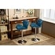 preview thumbnail 45 of 54, Roundhill Furniture Glasgow Height-adjustable Tufted Faux Leather Bar Stools (Set of 2)