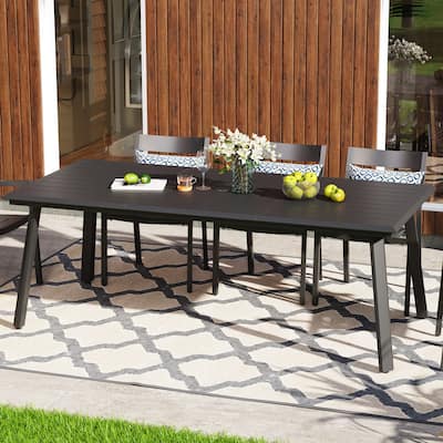 Outdoor Aluminum Dining Table with Umbrella Hole