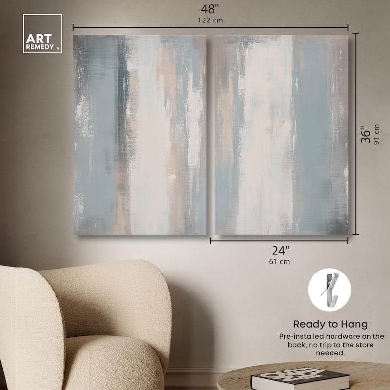 Neutral Ground Canvas Set of 2 by Art Remedy, Gallery Wrapped