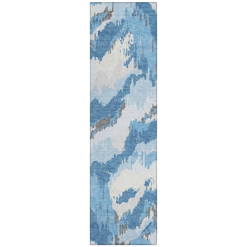 Machine Washable Indoor/ Outdoor Chantille Ombre Abstract Rug