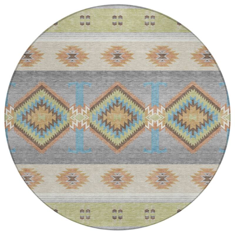 Machine Washable Indoor/ Outdoor Global Chennai Chantille Rug