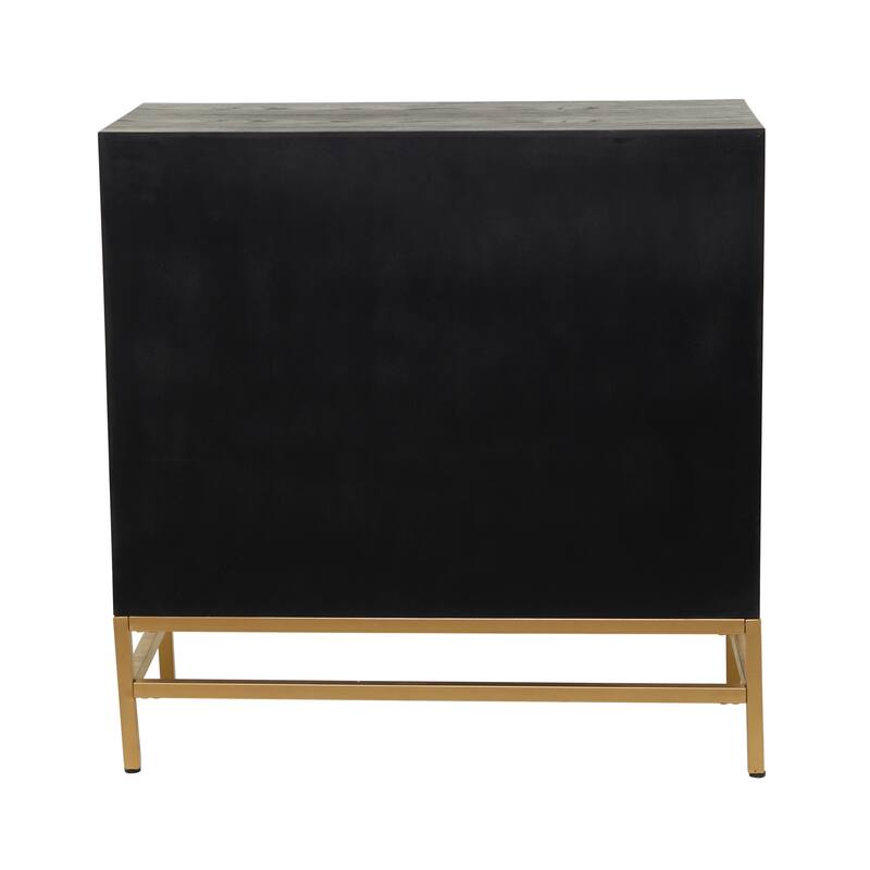 Gold Wooden 3 Door Room Cabinet or 3 Drawer Chest with Mirrored Front