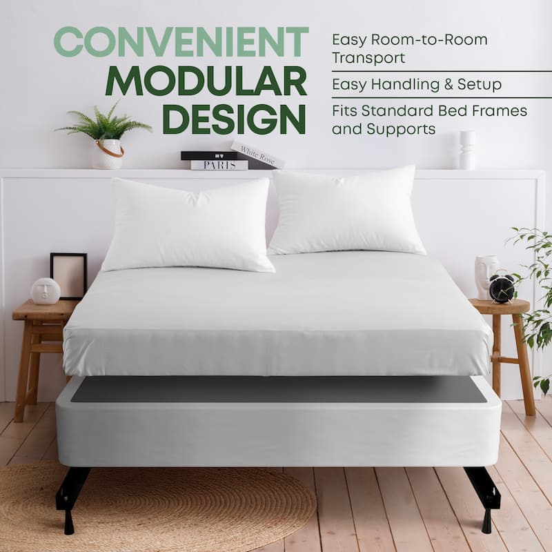 ONETAN, 4.5-Inch & 8-Inch Sturdy Wood Box Spring for Mattress Support - Durable and Easy to Assemble Natural Wood Foundation