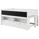 preview thumbnail 5 of 23, Wooden Low Loft Bed with Trundle and Storage Shelves, Twin Size Loft Bedframe with Blackboard and Bulit-in Ladder