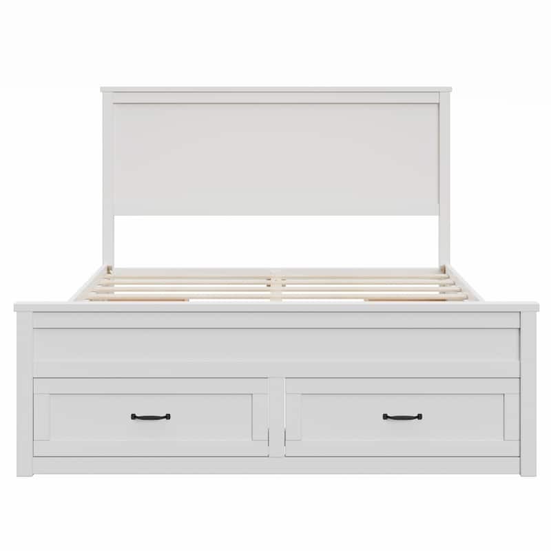 Modern Queen Size Wood Storage Bed Frame with 6 Drawers