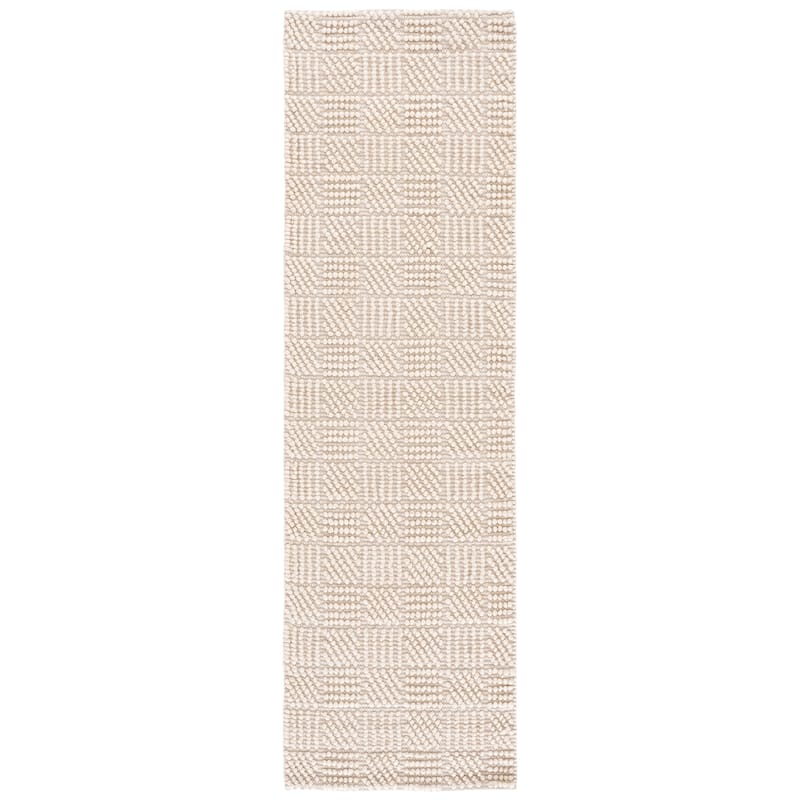 SAFAVIEH Handmade Natura Spasa Raised Textured Wool Blend Rug - 2'3" x 8' Runner - Ivory