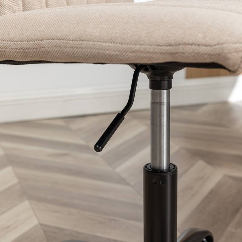 Fabric Upholstered Lounge Chair Swivel Office Chair with Metal Base, Simple Executive Chair Gaming Chair