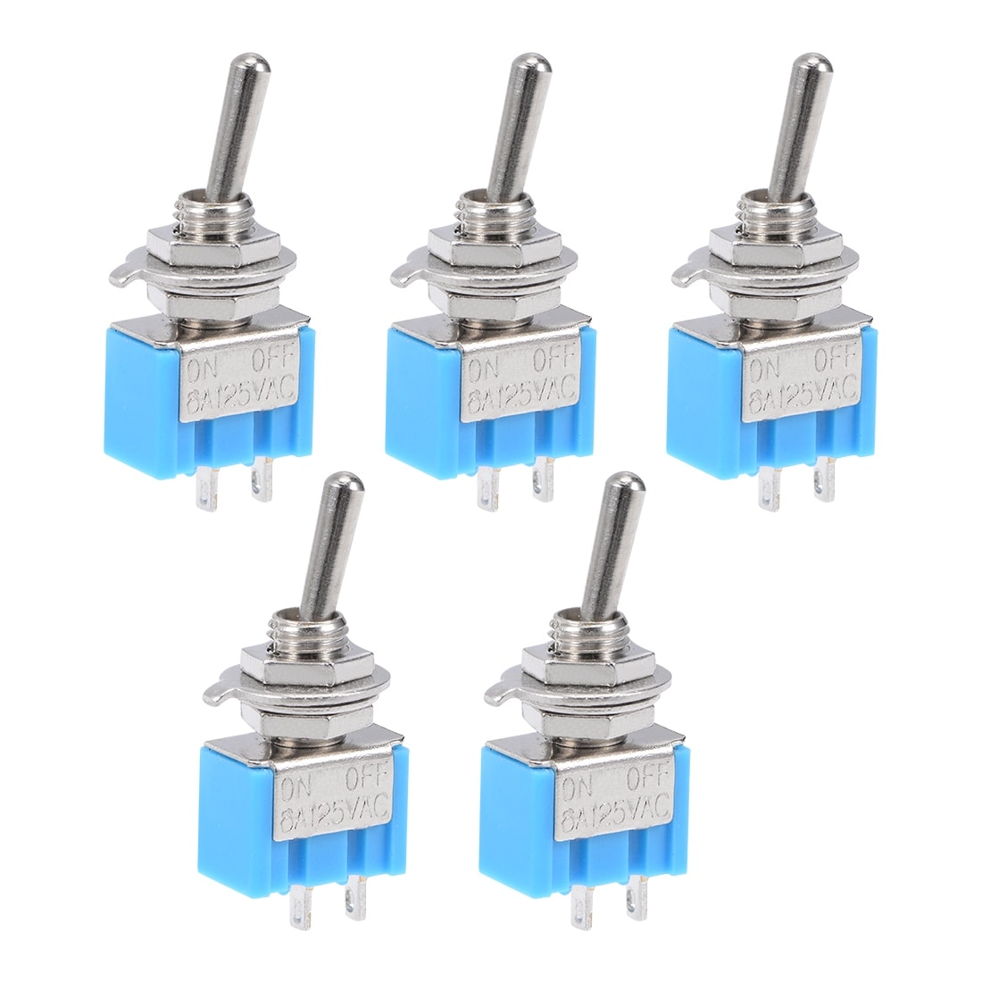 5 Pcs AC ON/OFF SPDT 2 Position Latching Toggle Switch